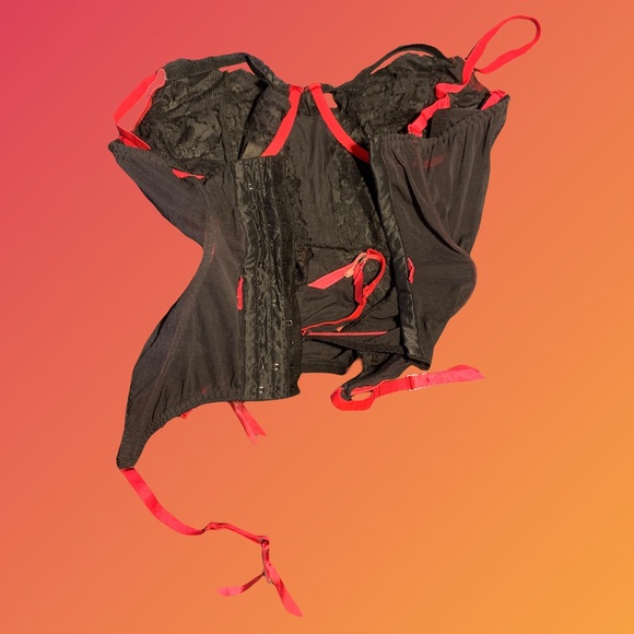 Adore Me Black & Red Teddy Lingerie 💃❤️ - Picture 2 of 6